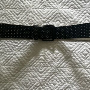 Black Polka Dot Women's Belt with Matte Black Buckle